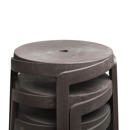 Tabouret bas d'extérieur recyclé empilable - Stack mini