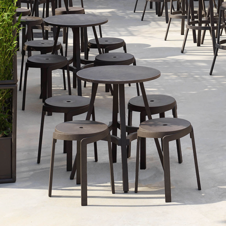 Tabouret bas d'extérieur recyclé empilable - Stack mini