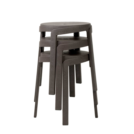 Tabouret bas d'extérieur recyclé empilable - Stack mini