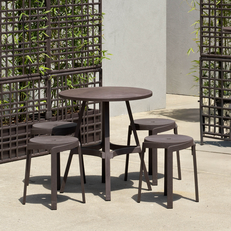 Tabouret bas d'extérieur recyclé empilable - Stack mini
