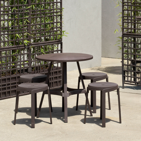 Tabouret bas d'extérieur recyclé empilable - Stack mini