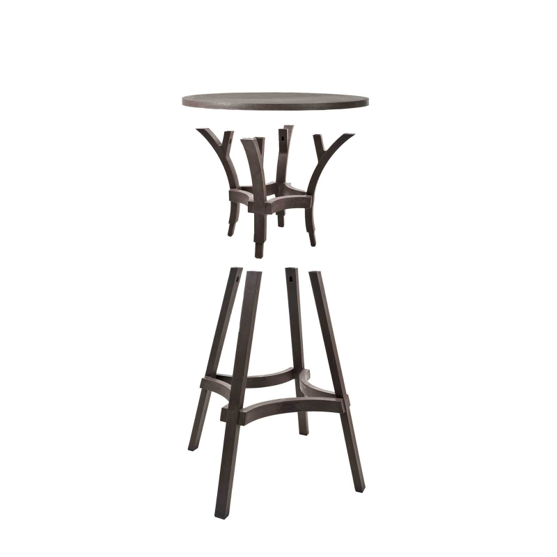 Table de jardin ronde écologique marron - Combo