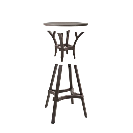 Table de jardin ronde écologique marron - Combo