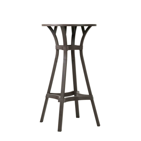 Table de jardin ronde écologique marron - Combo