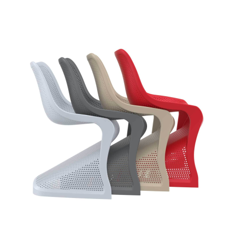 Chaise de jardin design ajourée en polypropylène - Bloom