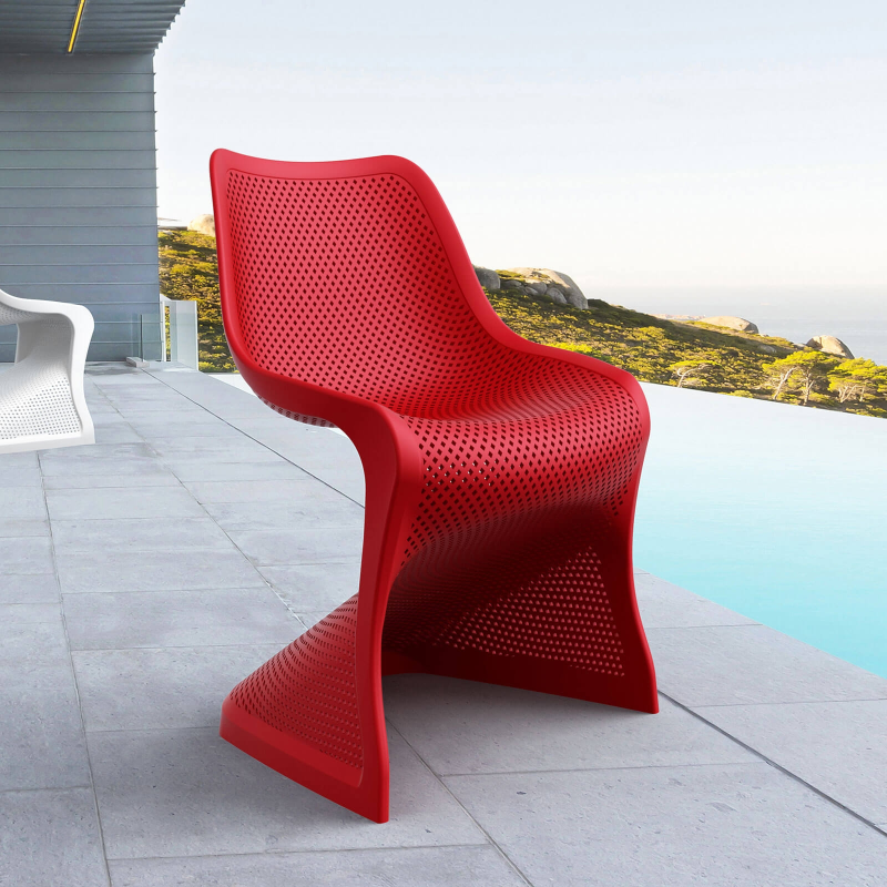 Chaise de jardin design ajourée en polypropylène - Bloom