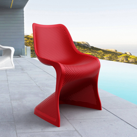 Chaise de jardin design ajourée en polypropylène - Bloom