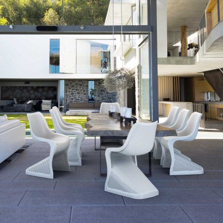 Chaise de jardin design ajourée en polypropylène - Bloom