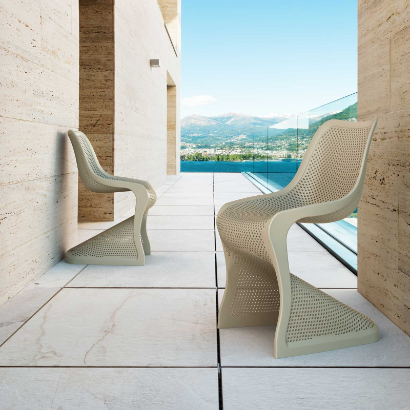 Chaise de jardin design ajourée en polypropylène - Bloom