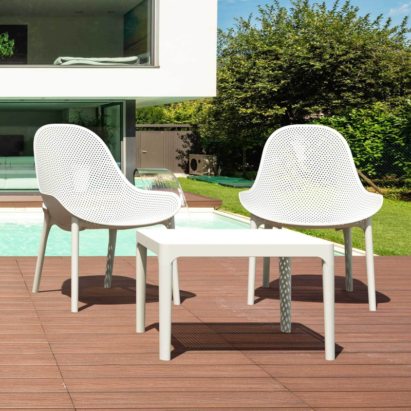 Table basse de jardin rectangulaire en résine - Sky Side