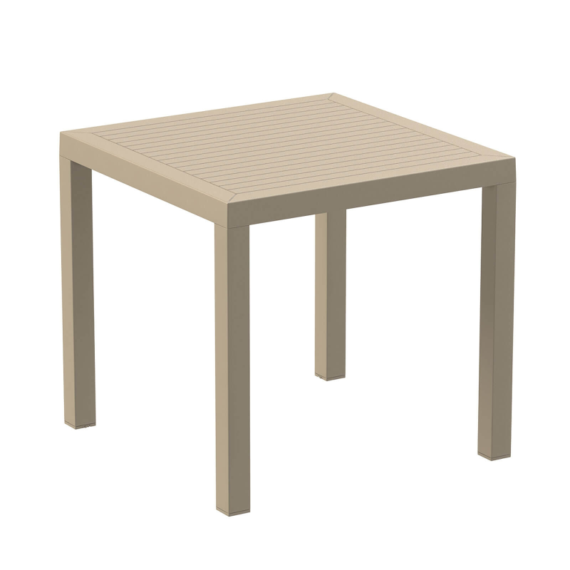 Table de terrasse carrée en polypropylène beige - Ares