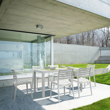 Table de terrasse rectangulaire coloris blanc - Ares