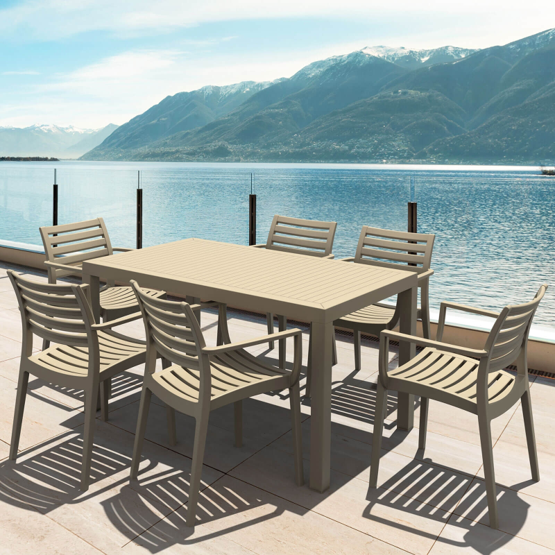 Table de terrasse rectangulaire taupe - Ares