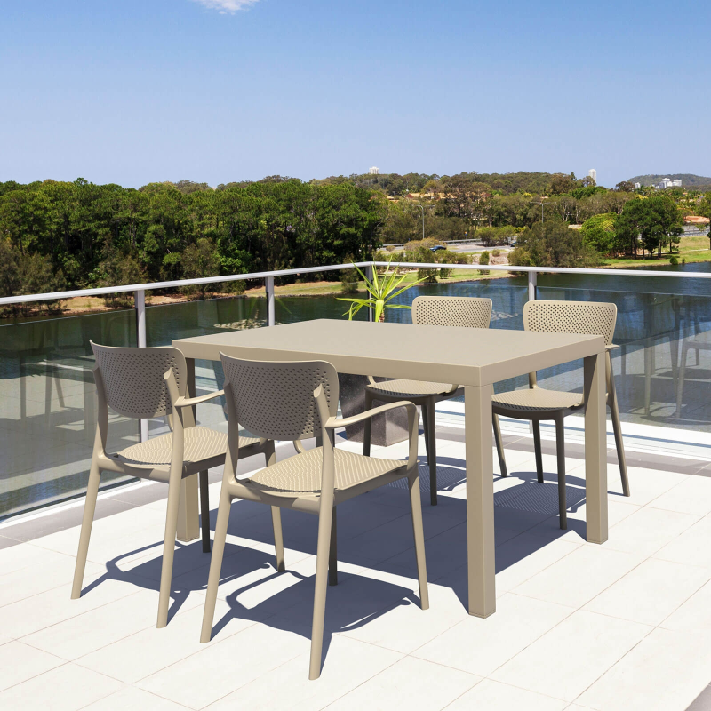 Table de terrasse rectangulaire taupe - Ares