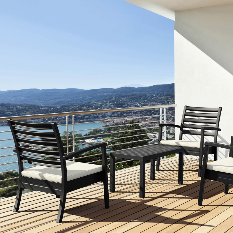 Table basse de jardin rectangulaire en plastique