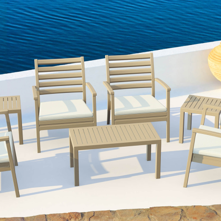 Table basse de jardin rectangulaire en plastique