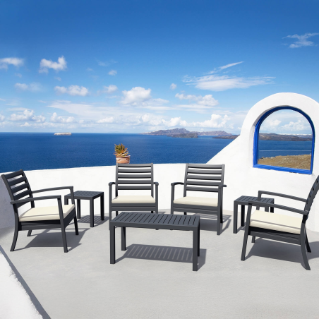 Table basse de jardin rectangulaire en plastique