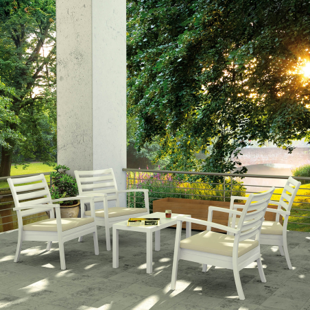 Table basse de jardin rectangulaire en plastique