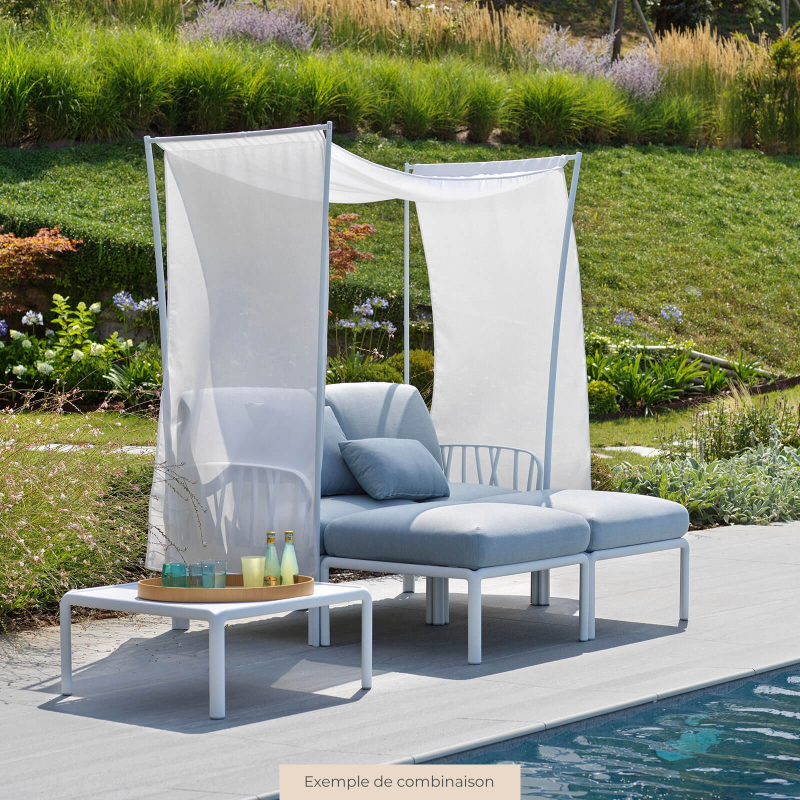 Canapé de jardin avec voile d'ombrage fabriqué en Italie - Komodo ombra 2