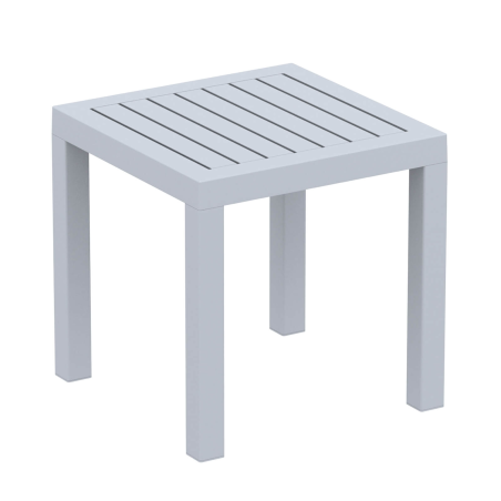 Table d'appoint carrée en plastique gris clair