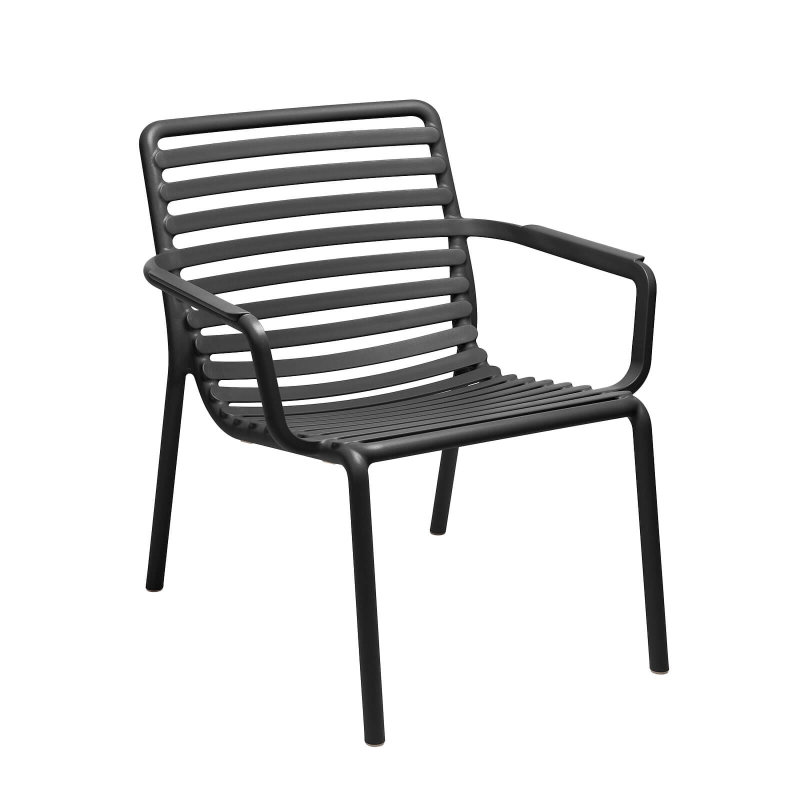 Fauteuil de jardin bas relax design italien coloris anthracite - Doga