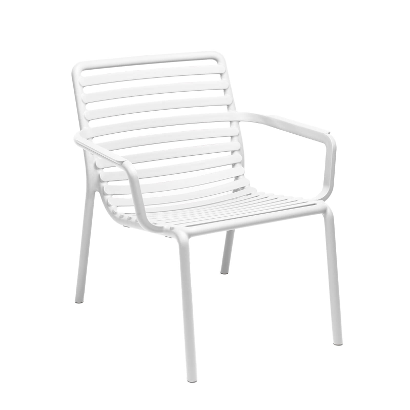 Fauteuil de jardin bas relax design italien coloris blanc - Doga