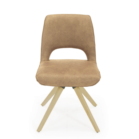 Chaise de salle à manger pivotante avec pieds en bois naturel - Hortense