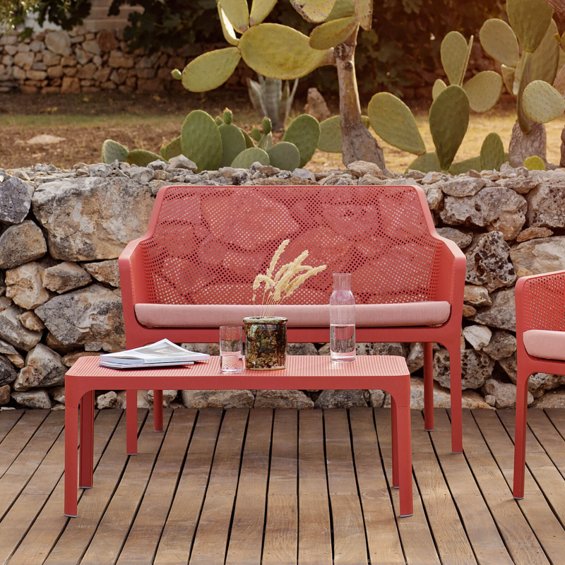 Banquette de jardin empilable 2 personnes