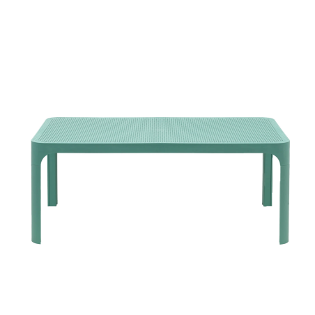Table basse de jardin moderne avec plateau vert salice micro-perforé 100 x 60 cm - Net