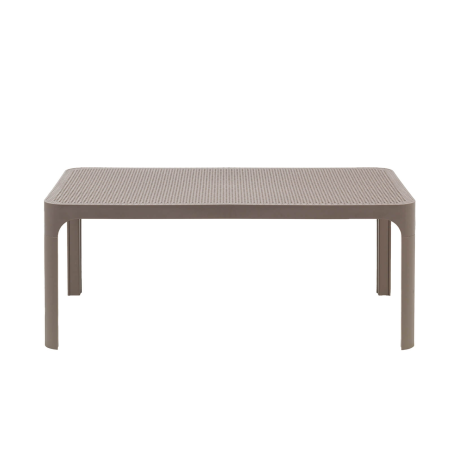 Table basse de jardin moderne avec plateau taupe micro-perforé 100 x 60 cm - Net