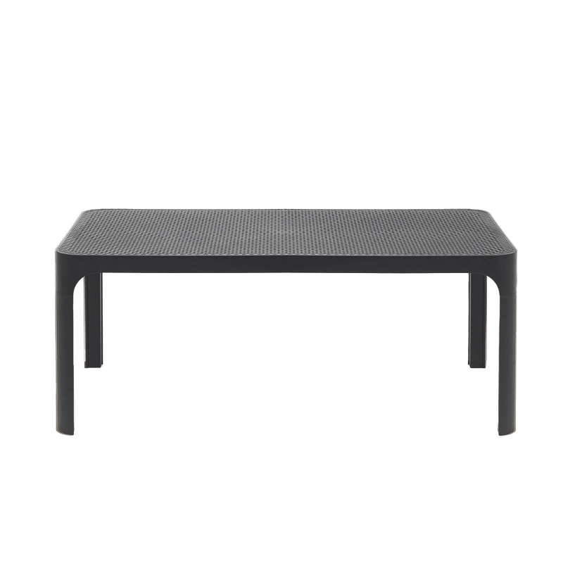 Table basse de jardin moderne avec plateau anthracite micro-perforé 100 x 60 cm - Net