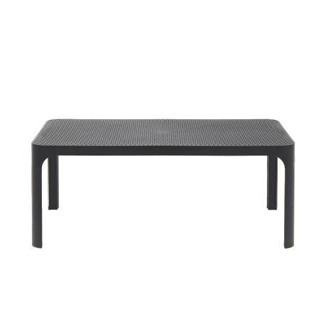 Table basse de jardin moderne avec plateau anthracite micro-perforé 100 x 60 cm - Net