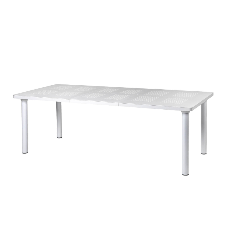 Table de jardin extensible blanche en polypropylène et aluminium - Libeccio