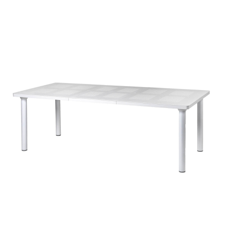 Table de jardin extensible blanche en polypropylène et aluminium - Libeccio