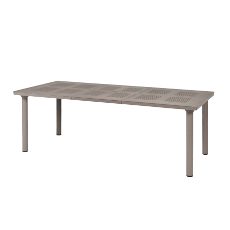 Table de jardin extensible en polypropylène et aluminium grège - Libeccio