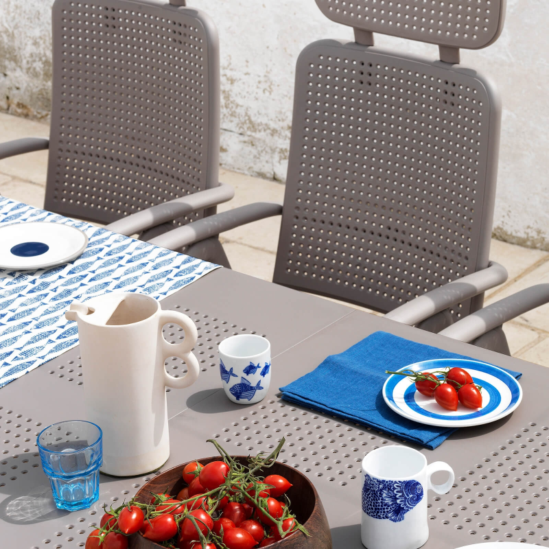 Table de jardin extensible en polypropylène et aluminium grège - Libeccio