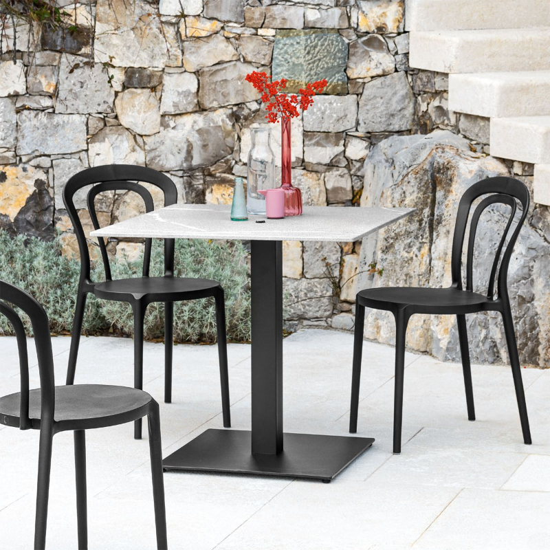 chaise de terrasse en polypropylène noir - Caffè