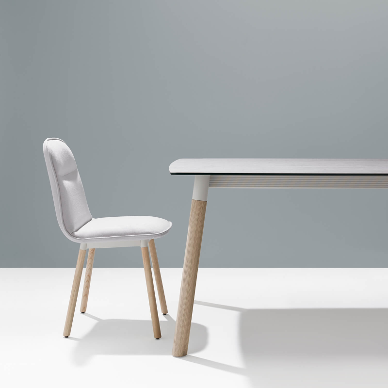 Table de salle à manger en céramique avec pieds bois - Köln Mobliberica