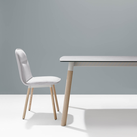 Table de salle à manger en céramique avec pieds bois - Köln Mobliberica