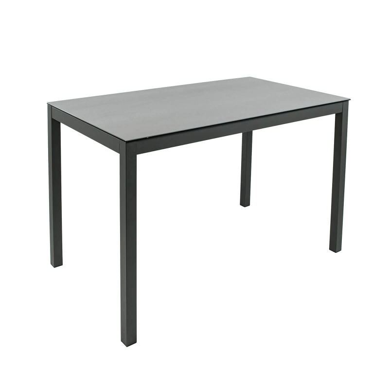 Table snack en céramique grise et piétement métallique anthracite - Altea Mobliberica