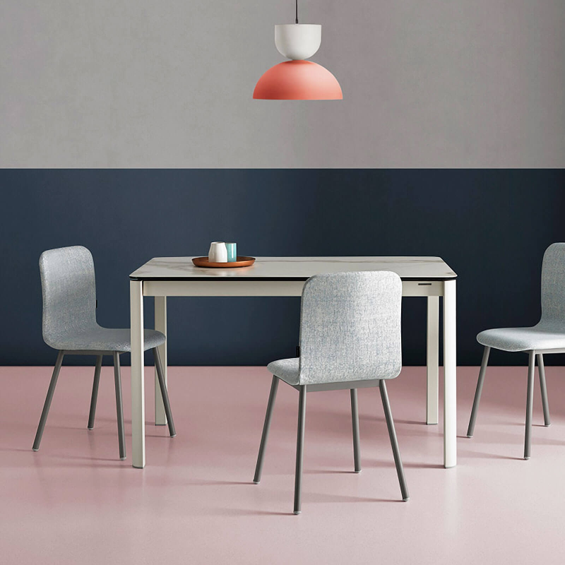 Table en céramique blanche et pieds en métal - Pepper Mobliberica