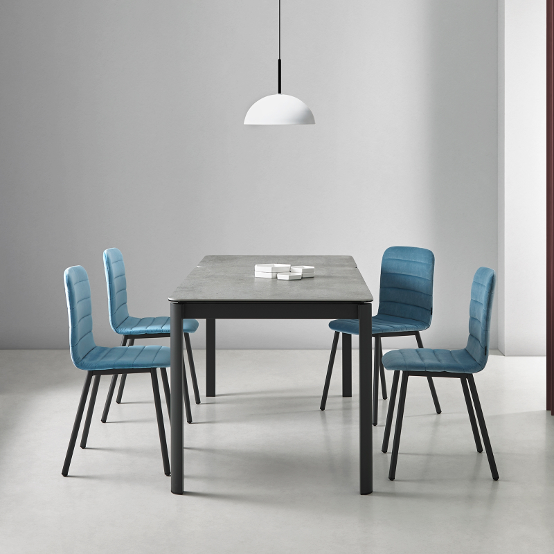 Table extensible en céramique grise moucheté - Pepper Mobliberica