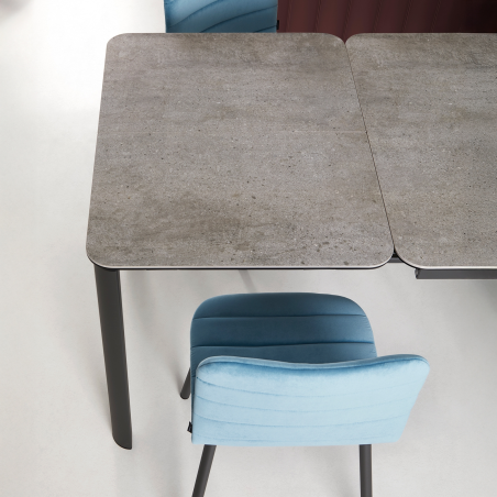 Table extensible en céramique grise moucheté - Pepper Mobliberica