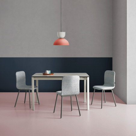 Table extensible effet marbre en céramique et pieds en métal - Pepper Mobliberica