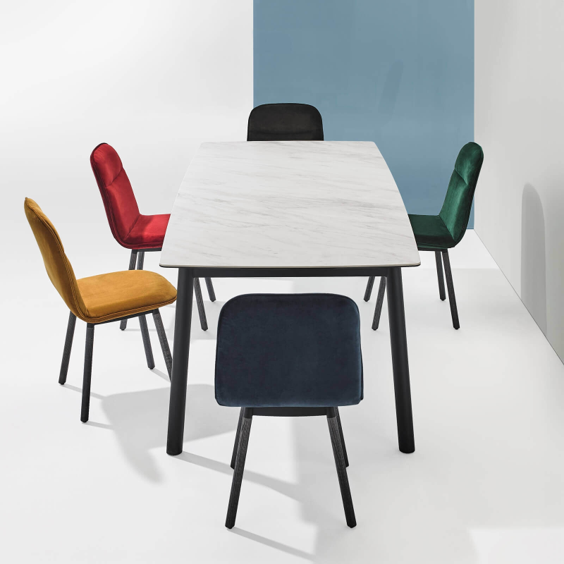 Chaise moderne en tissu et pieds métal - Köln Mobliberica