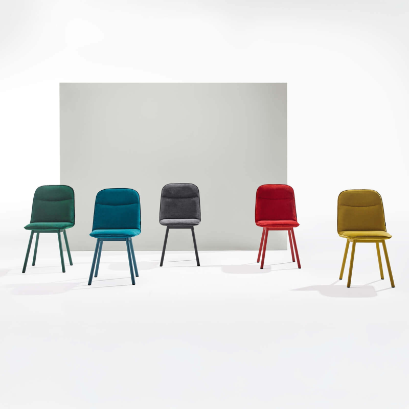 Chaise moderne en tissu et pieds métal - Köln Mobliberica