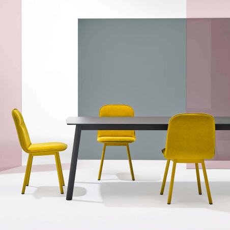 Chaise moderne en tissu et pieds métal - Köln Mobliberica