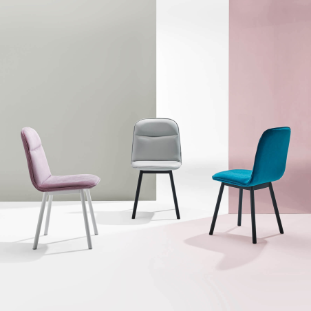 Chaise moderne en tissu et pieds métal - Köln Mobliberica