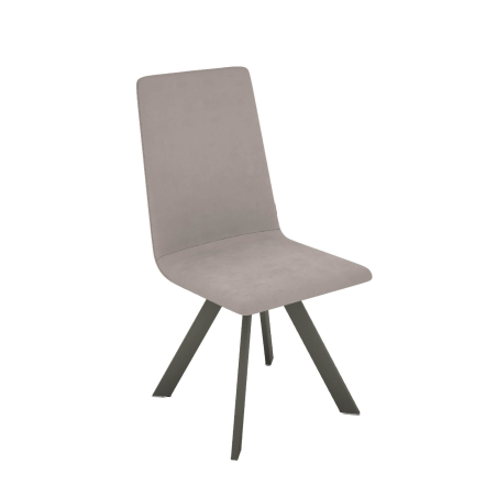 Chaise rembourrée tissu et pieds métal - Vulcano Mobliberica