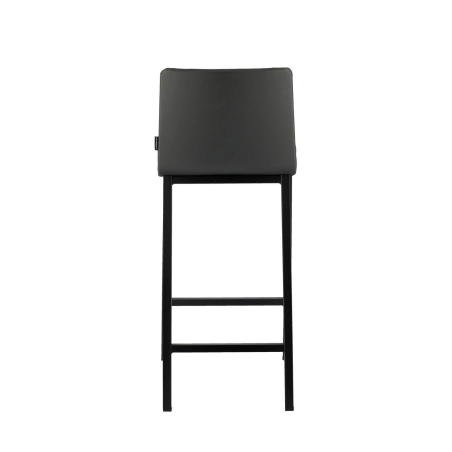 Tabouret haut en simili dossier bas avec pieds en métal - Koko Mobliberica®